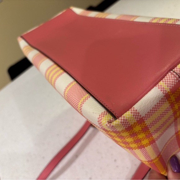 Coach Gallery Tote with Garden Plaid Print - Picture 11 of 14